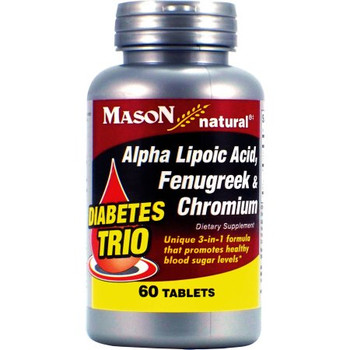 Mason Naturals - Diabetes Trio - Alpha Lipoic Acid, Fenugreek and Chromium - 60 Tablets