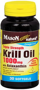 Mason Naturals - Krill Oil - Triple Strength - 1000mg - 30 Soft Gels Mason Naturals - Krill Oil - Triple Strength - 1000mg - 30 Soft Gels