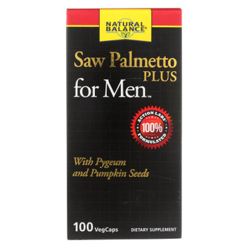 Natural Balance - Saw Palmetto Plus - For Men - 100 Vegetarian Capsules Natural Balance - Saw Palmetto Plus - For Men - 100 Vegetarian Capsules