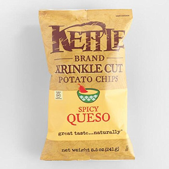 Kettle Brand - Krinkle Cut Potato Chips - Spicy Queso - Case of 12 - 8.5 oz. Kettle Brand - Krinkle Cut Potato Chips - Spicy Queso - Case of 12 - 8.5 oz.
