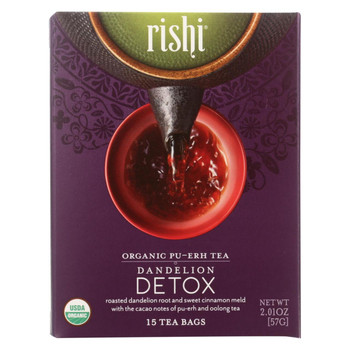 Rishi - Organic Tea - Dandelion Detox - Case of 6 - 15 Bags