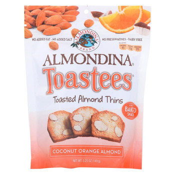 Almondina - Toasted Almond Thins - Coconut Orange Almond - Case of 12 - 5.25 oz.