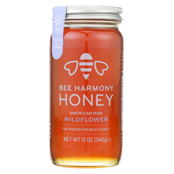 Bee Harmony - Honey - American Raw Wildflower - Case of 6-12 oz. Bee Harmony - Honey - American Raw Wildflower - Case of 6-12 oz.
