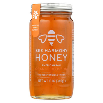 Bee Harmony - Honey - American Raw Orange Blossom - Case of 6-12 oz.