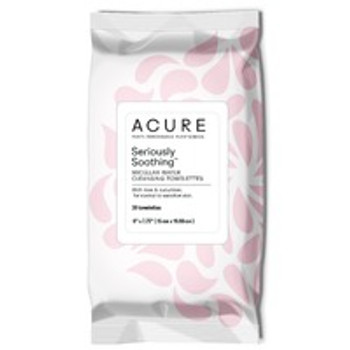 Acure - Micellar Water Cleansing Towelettes - Seriously Soothing - Case of 3 - 30 Count Acure - Micellar Water Cleansing Towelettes - Seriously Soothing - Case of 3 - 30 Count