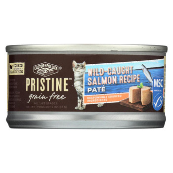 Castor and Pollux - Pristine Grain Free Wet Cat Food - Wild-Caught Salmon Recipe - Case of 24 - 3 oz.