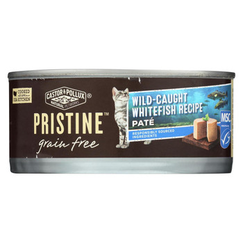 Castor and Pollux - Pristine Grain Free Wet Cat Food - Wild-Caught Whitefish Recipe - Case of 24 - 5.5 oz. Castor and Pollux - Pristine Grain Free Wet Cat Food - Wild-Caught Whitefish Recipe - Case of 24 - 5.5 oz.