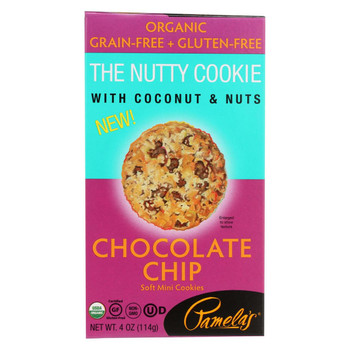Pamela's Products - The Nutty Cookie Soft Mini Cookies - Chocolate Chip - Case of 6 - 4 oz.