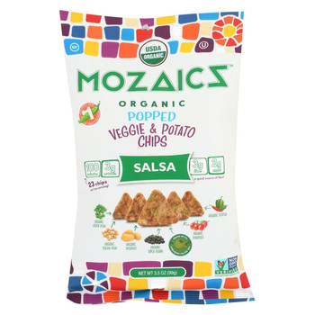 Mozaics - Popped Veggie and Potato Chips - Salsa - Case of 12 - 3.5 oz.