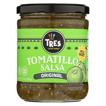 Tres Latin Foods - Tomatillo Salsa - Original - Mild Heat - Case of 6 - 16 oz.