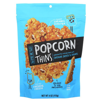 Brittle Me This - Popcorn Thins - Cheddar Cheese and Caramel - Case of 8 - 4 oz.