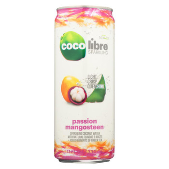 Coco Libre - Sparkling Coconut Water - Passion Mangosteen - Case of 12 - 11 fl oz.