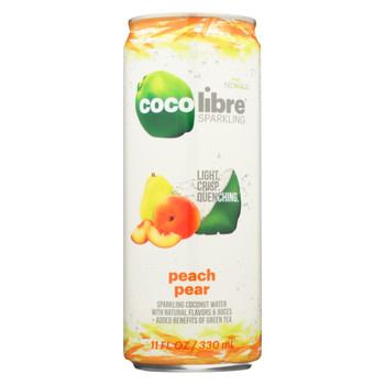 Coco Libre - Sparkling Coconut Water - Peach Pear - Case of 12 - 11 fl oz.
