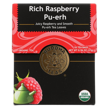 Buddha Teas - Organic Tea - Rich Raspberry Pu-erh - Case of 6 - 18 Bags Buddha Teas - Organic Tea - Rich Raspberry Pu-erh - Case of 6 - 18 Bags