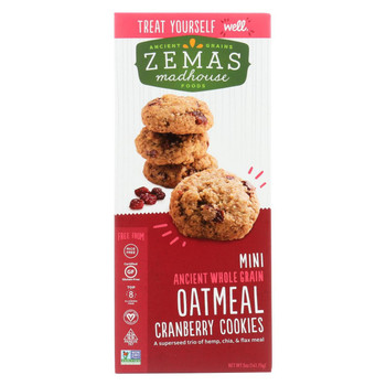 Zemas Madhouse Food - Mini Cookies - Oatmeal Cranberry - Case of 6 - 5 oz.