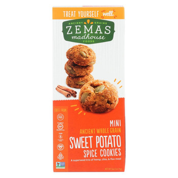 Zemas Madhouse Food - Mini Cookies - Sweet Potato Spice - Case of 6 - 5 oz. Zemas Madhouse Food - Mini Cookies - Sweet Potato Spice - Case of 6 - 5 oz.