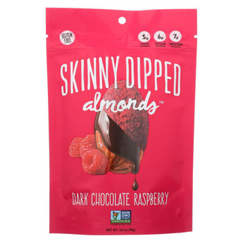 Skinny Dipped Almonds - Dark Chocolate Raspberry - Case of 10 - 3.5 OZ