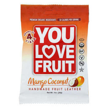 You Love Fruit - Organic Fruit Leather - Mango Coconut - Case of 12 - 1 oz.