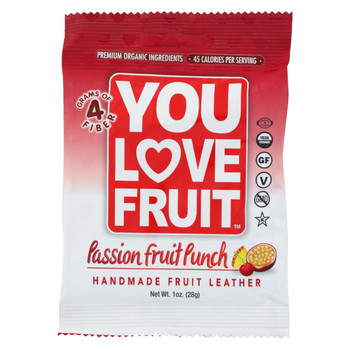 You Love Fruit - Organic Fruit Leather - Passion Fruit Punch - Case of 12 - 1 oz.