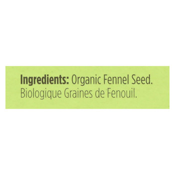 Spicely Organics - Organic Fennel Seed - Case of 6 - 0.3 oz.