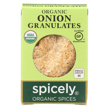 Spicely Organics - Organic Onion Granulates - Case of 6 - 0.4 oz. Spicely Organics - Organic Onion Granulates - Case of 6 - 0.4 oz.