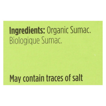 Spicely Organics - Organic Sumac - Case of 6 - 0.45 oz. Spicely Organics - Organic Sumac - Case of 6 - 0.45 oz.