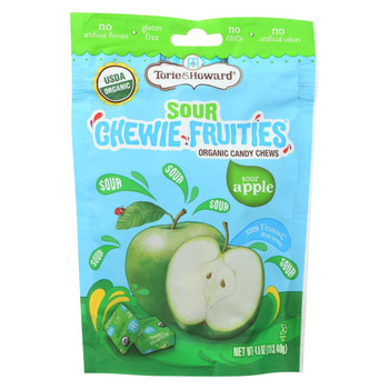 Torie and Howard - Chewy Fruities Organic Candy Chews - Sour Apple - Case of 6 - 4 oz.