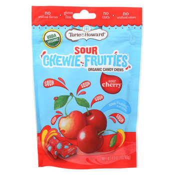 Torie and Howard - Chewy Fruities Organic Candy Chews - Sour Cherry - Case of 6 - 4 oz.