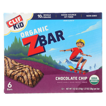 Clif Kid ZBar - Organic ZBar - Chocolate Chip - Case of 9 - 7.62 oz.