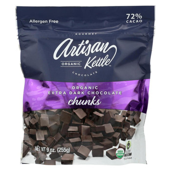 Artisan Kettle - Organic Chocolate Chips - Extra Dark Chunks - Case of 6 - 9 oz. Artisan Kettle - Organic Chocolate Chips - Extra Dark Chunks - Case of 6 - 9 oz.