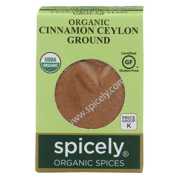 Spicely Organics - Ground Ceylong Cinnamon Box - Case of 6 - 0.45 oz.