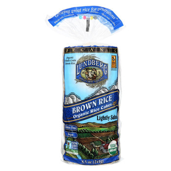 Lundberg Family Farms - Brown Rice Cakes - Lightly Salted - 8.5 oz. Lundberg Family Farms - Brown Rice Cakes - Lightly Salted - 8.5 oz.