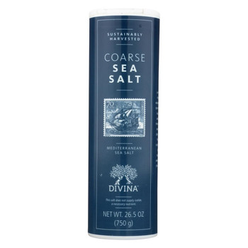 Divina - All-Natural Mediterranean Sea Salt - Coarse Crystals - Case of 6 - 26.4 oz.
