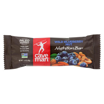 Caveman - Nutrition Bar - Wild Blueberry Nut - Case of 15 - 1.4 oz.