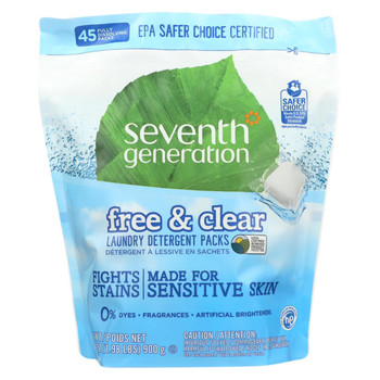 Seventh Generation - Laundry Detergent Packs - Free and Clear - 45 Count Seventh Generation - Laundry Detergent Packs - Free and Clear - 45 Count