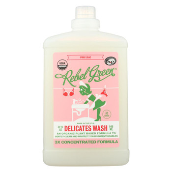 Rebel Green - Laundry Detergent Delicates Wash - Pink Lilac - Case of 4 - 32 fl oz. Rebel Green - Laundry Detergent Delicates Wash - Pink Lilac - Case of 4 - 32 fl oz.