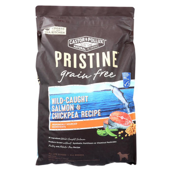 Castor and Pollux - Pristine Grain Free Dry Dog Food - Wild Caught Salmon and Chickpea - 10 lb.