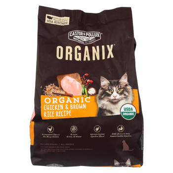 Castor and Pollux - Organix Dry Cat Food - Chicken and Brown Rice - Case of 5 - 3 lb. Castor and Pollux - Organix Dry Cat Food - Chicken and Brown Rice - Case of 5 - 3 lb.