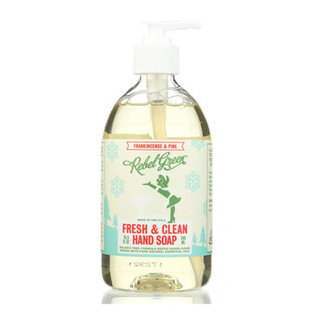 Rebel Green - Fresh and Clean Liquid Hand Soap - Frankincense and Pine - Case of 4 - 16.9 fl oz.
