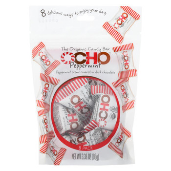 Ocho Candy - Organic Candy Bar - Peppermint Cremes - Case of 12 - 3.5 oz.