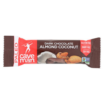 Caveman - Nutrition Bar - Dark Chocolate Almond Coconut - Case of 12 - 1.4 oz.