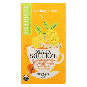 Clipper Tea - Organic Tea - Main Squeeze - Case of 6 - 20 Bags