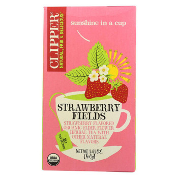 Clipper Tea - Organic Tea - Strawberry Fields - Case of 6 - 20 Bags