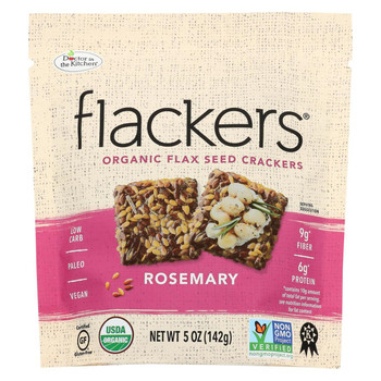Doctor In The Kitchen - Organic Flax Seed Crackers - Rosemary - Case of 6 - 5 oz. Doctor In The Kitchen - Organic Flax Seed Crackers - Rosemary - Case of 6 - 5 oz.