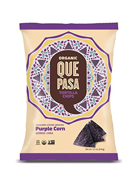 Que Pasa - Organic Tortilla Chips - Blue Corn - Case of 12 - 5.5 oz.