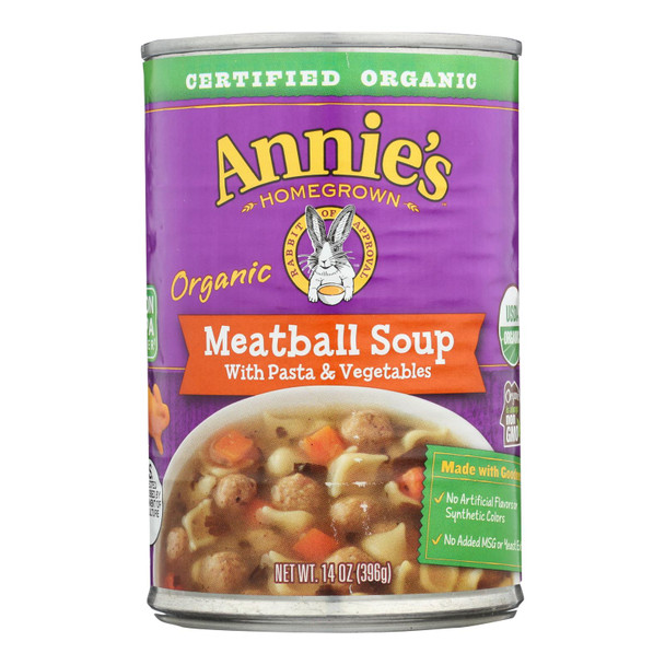 Annie's Homegrown - Organic Soup - Meatball Soup - Case of 8 - 14 oz.