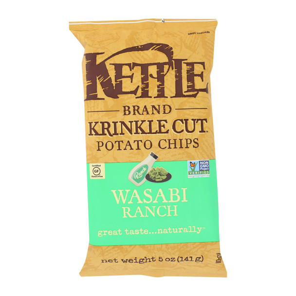 Kettle Brand - Krinkle Cut Potato Chips - Wasabi Ranch - Case of 15 - 5 oz.
