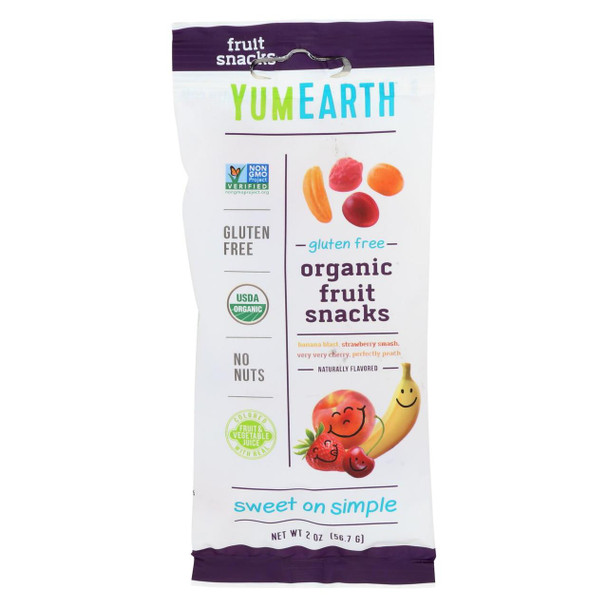 Yumearth Organics - Organic Fruit Snack - 4 Flavors - Case of 12 - 2 oz.