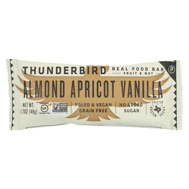 Thunderbird - Real Food Bar - Almond Apricot Vanilla - Case of 15 - 1.7 oz.