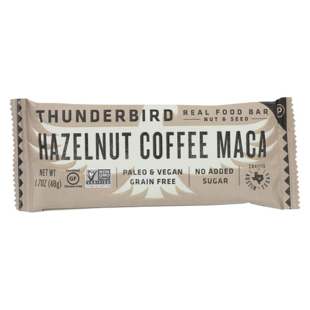 Thunderbird - Real Food Bar - Hazelnut Coffee Maca - Case of 15 - 1.7 oz.